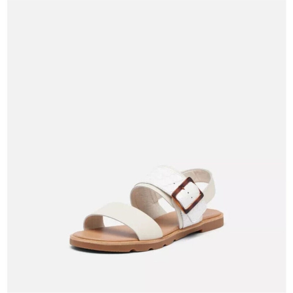 SOREL Ella III Slingback Women's Size 8.5 Chalk Gum 2 Leather Flat Sandal Slides - Picture 8 of 16